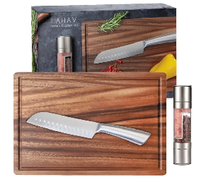 להב – סט מטבח פרימיום עם בוצ'ר, סכין ומטחנה